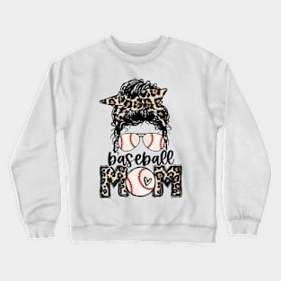 Baseball Mom Leopard Crewneck Sweatshirt